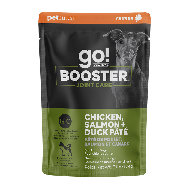 Wet Dog Food Topper - Joint Care Chicken, Salmon + Duck Pâté Booster - Adult