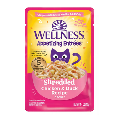 Wet Cat Food - Appetizing Entrées - Shredded Chicken & Duck Recipe in Sauce - Adult
