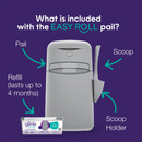 Cat Litter Disposal System - Easy Roll Pail with Scoop, Holder & Refill (Up To 4 Months)