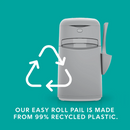 Cat Litter Disposal System - Easy Roll Pail with Scoop, Holder & Refill (Up To 4 Months)