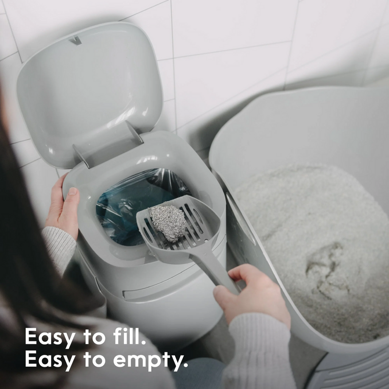 Cat Litter Disposal System - Easy Roll Pail with Scoop, Holder & Refill (Up To 4 Months)