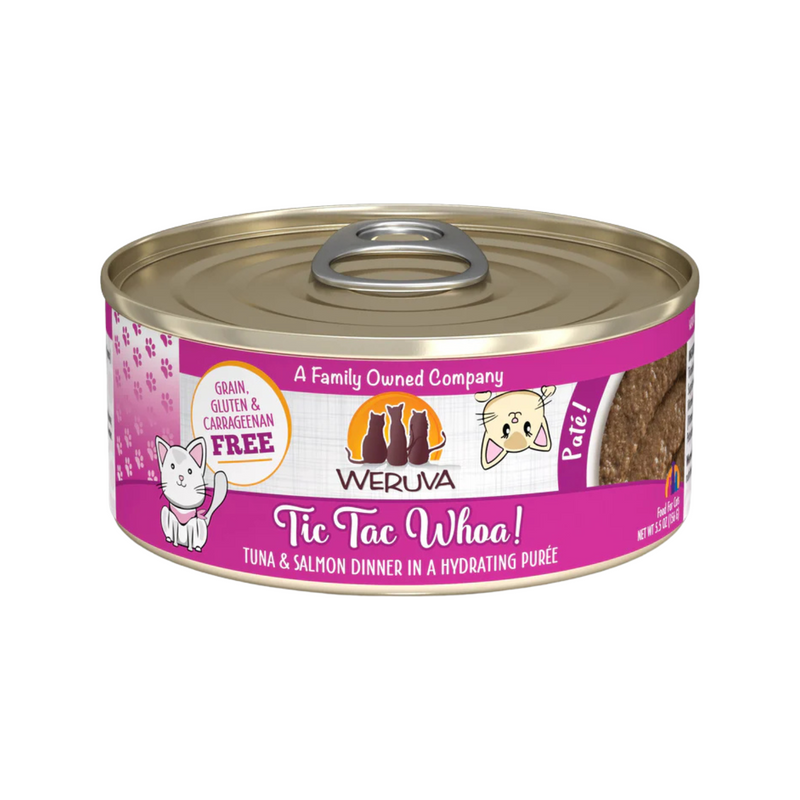 Canned Cat Food - Paté - Tic Tac Whoa! - Tuna & Salmon Dinner in a Hydrating Purée
