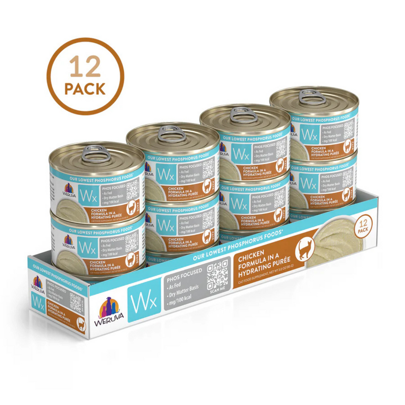 Nourriture pour chats en conserve - Formule de poulet WX Phos dans une purée hydratante - 3 oz