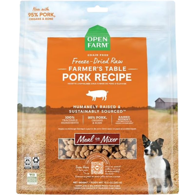 Nourriture pour chiens crus lyophilisé - pronto - recette de porc
