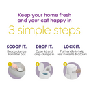 Cat Litter Disposal System - Design Pail with Scoop, Holder & Refill (Up To 2 Months)