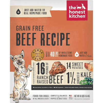 *(Best By 2025-02-10)* Dehydrated Dog Food - Grain Free Beef Recipe - 10 lb