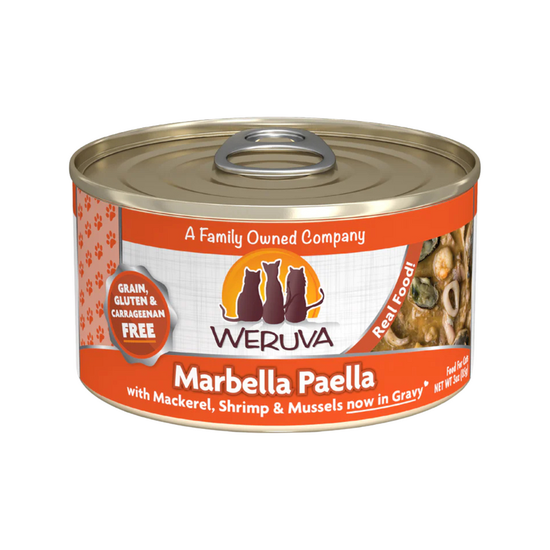 Canned Cat Food - CLASSIC - Marbella Paella - Mackerel, Shrimp & Mussels in Gravy
