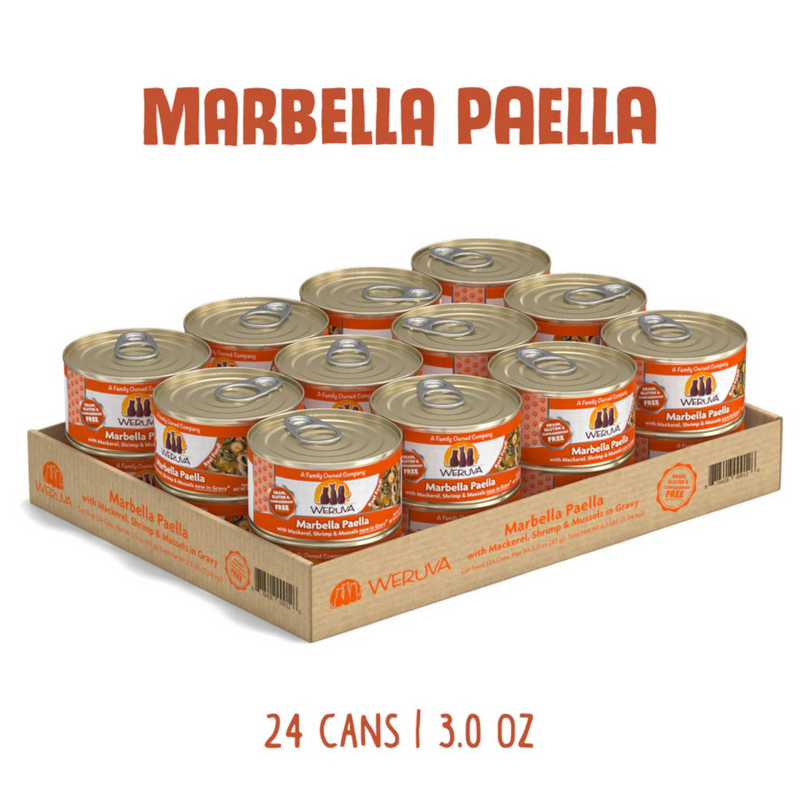 Canned Cat Food - CLASSIC - Marbella Paella - Mackerel, Shrimp & Mussels in Gravy