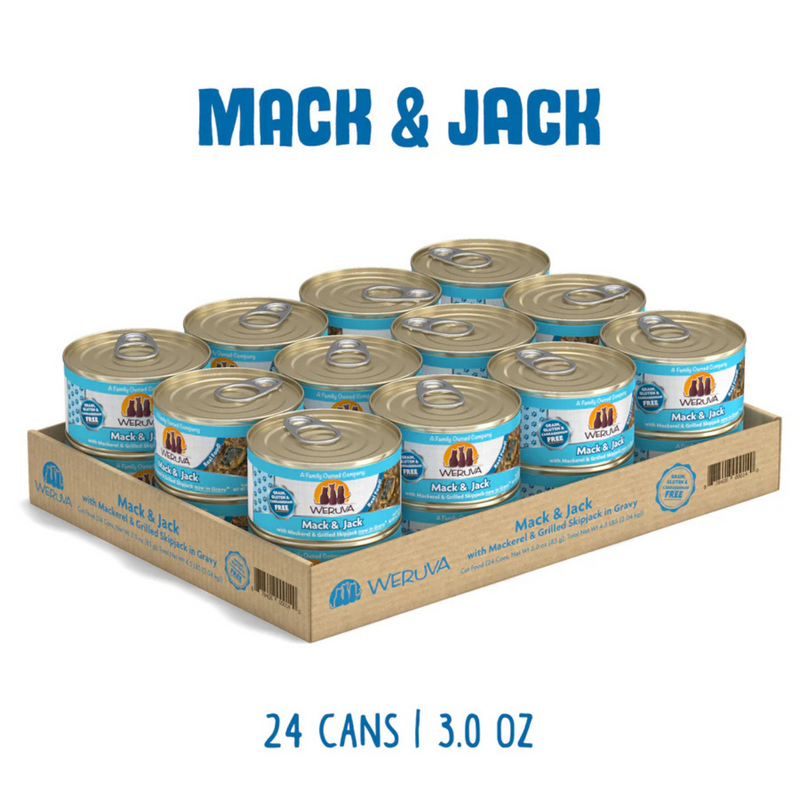 Nourriture pour chats en conserve - Classique - Mack et Jack - avec du maquerel et du skipjack grillé dans la sauce
