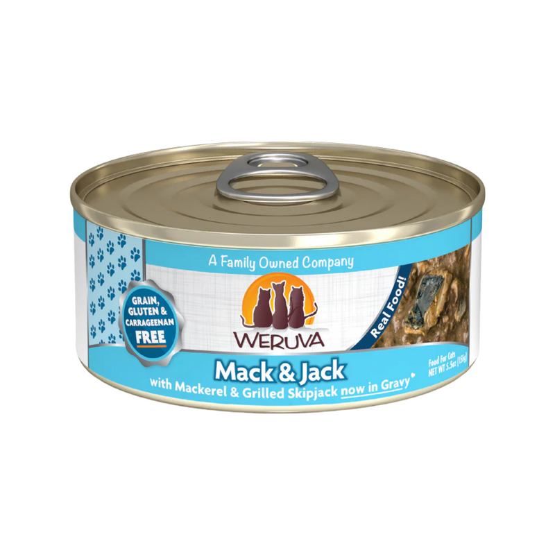 Nourriture pour chats en conserve - Classique - Mack et Jack - avec du maquerel et du skipjack grillé dans la sauce