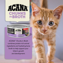 Canned Cat Food - CHUNKS IN BROTH - Chicken & Salmon Recipe - Kitten