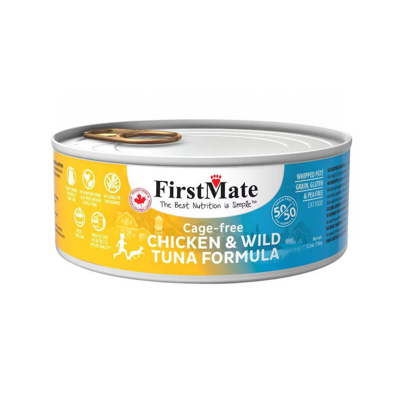 Nourriture pour chats en conserve - Poulet sans cage et thon sauvage 50/50 - 5,5 oz