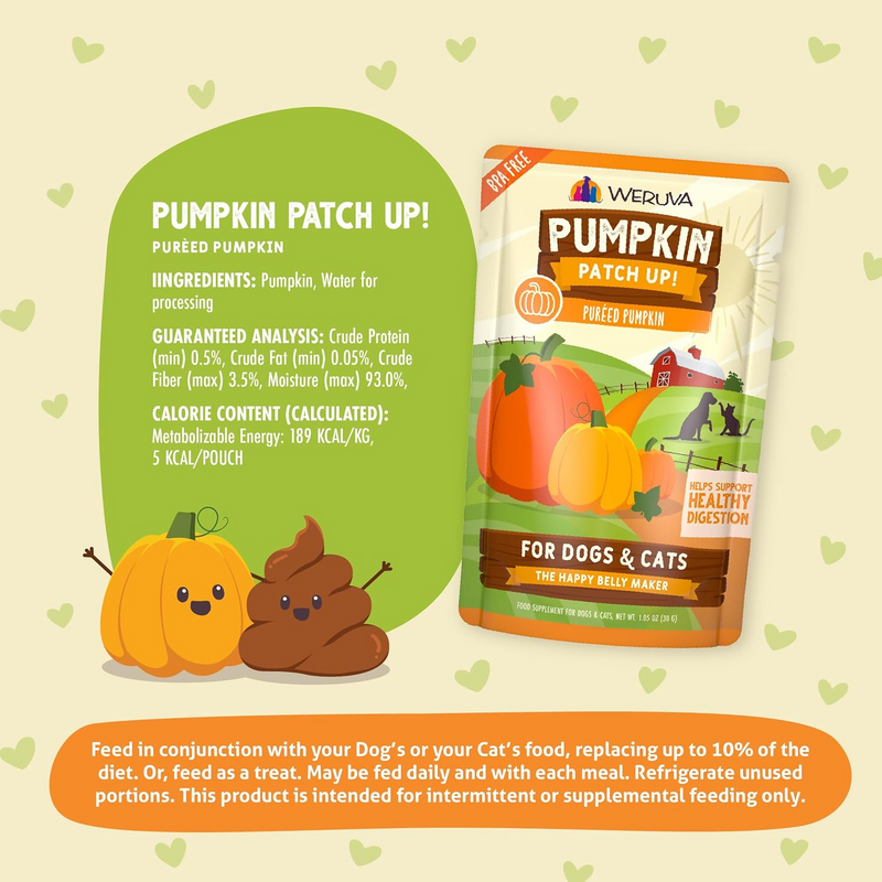Wet Food Supplement For Dogs & Cats - PUMPKIN PATCH UP! - Puréed Pumpkin