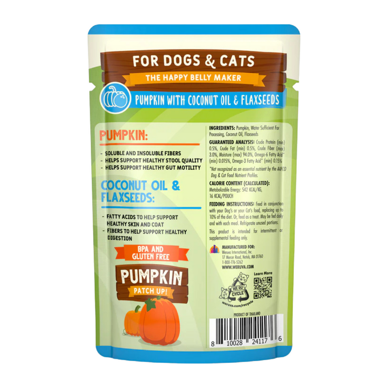 Wet Food Supplement For Dogs & Cats - PUMPKIN PATCH UP! - Pumpkin with Coconut Oil & Flaxseeds