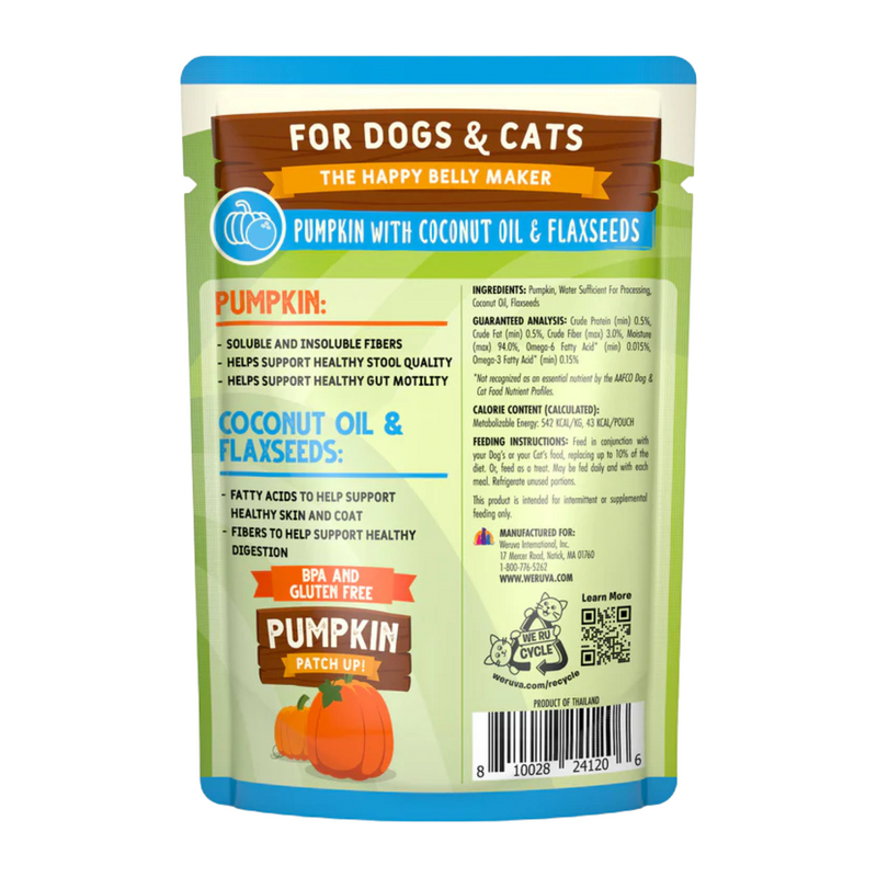 Wet Food Supplement For Dogs & Cats - PUMPKIN PATCH UP! - Pumpkin with Coconut Oil & Flaxseeds