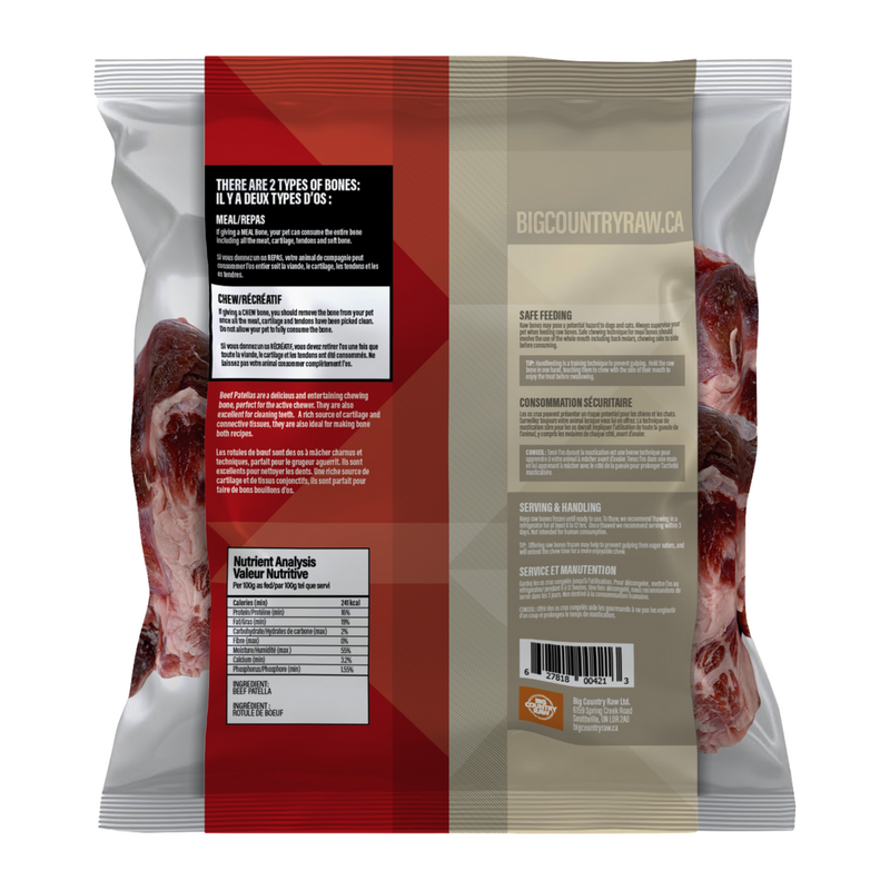 Frozen Raw Bones - Beef Patella Bone