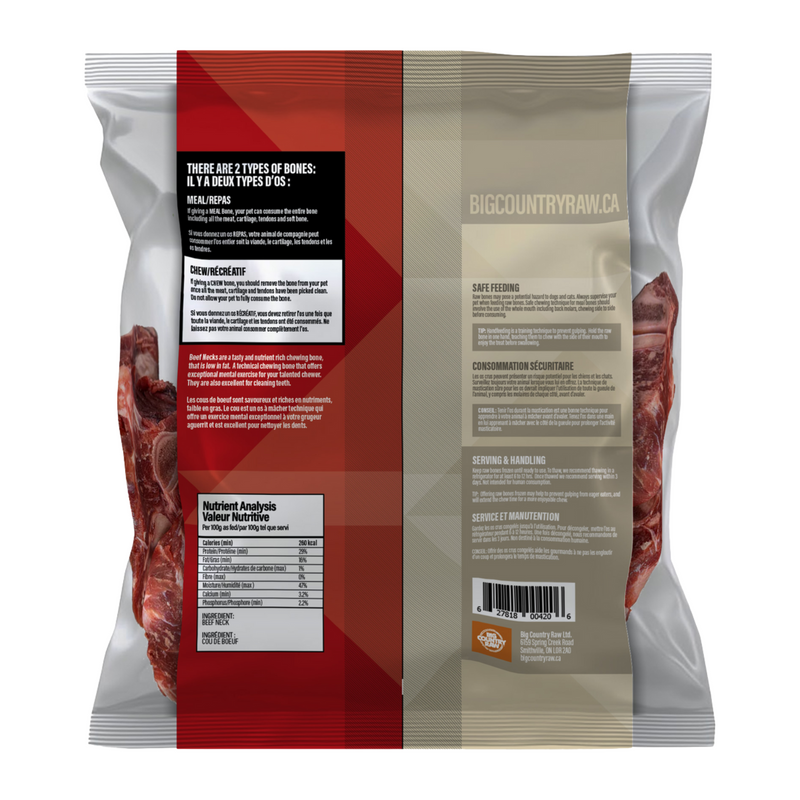 Frozen Raw Bones - Beef Neck Bone