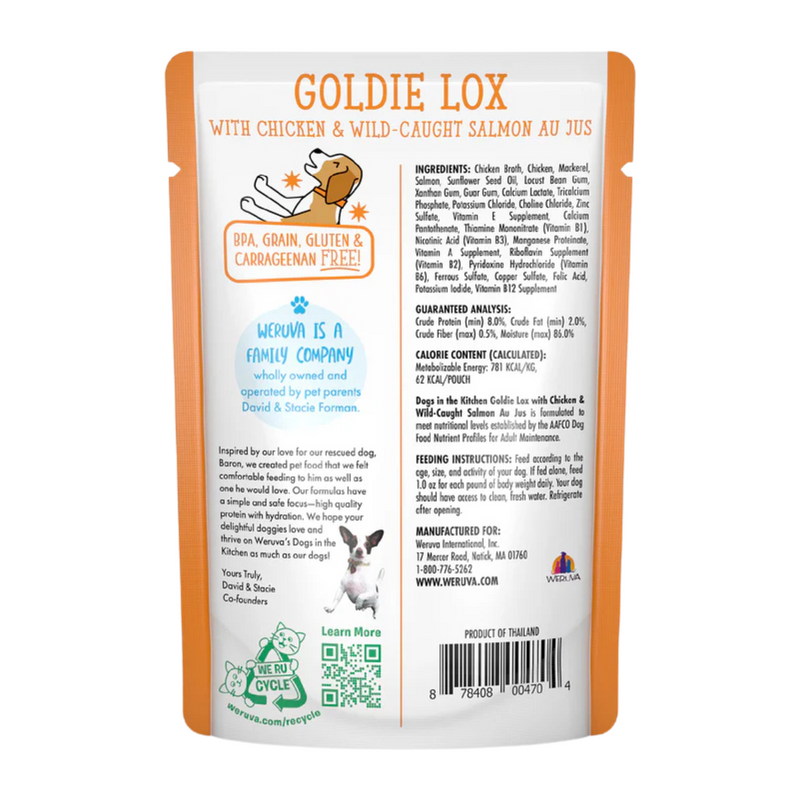 Wet Dog Food - Dogs in the Kitchen - Goldie Lox - Chicken & Wild Caught Salmon Au Jus