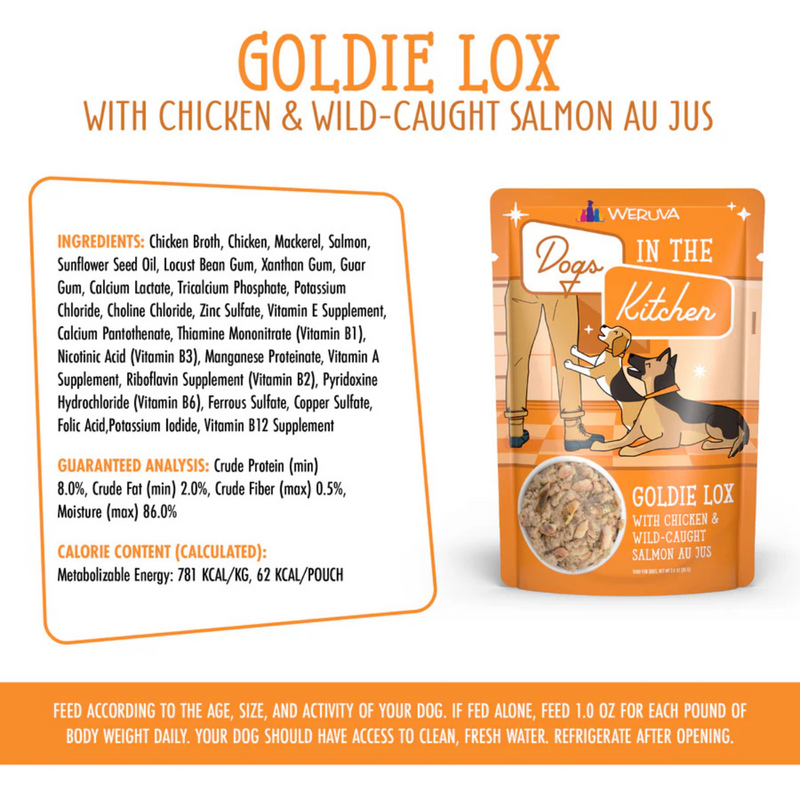 Wet Dog Food - Dogs in the Kitchen - Goldie Lox - Chicken & Wild Caught Salmon Au Jus