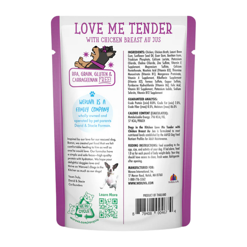 Wet Dog Food - Dogs in the Kitchen - Love Me Tender - Chicken Breast Au Jus