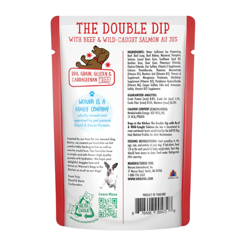 Wet Dog Food - Dogs in the Kitchen - The Double Dip - Beef & Wild Caught Salmon Au Jus
