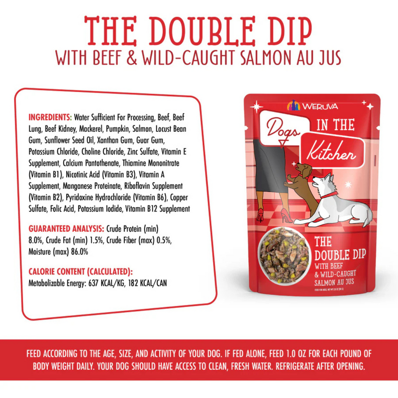 Wet Dog Food - Dogs in the Kitchen - The Double Dip - Beef & Wild Caught Salmon Au Jus