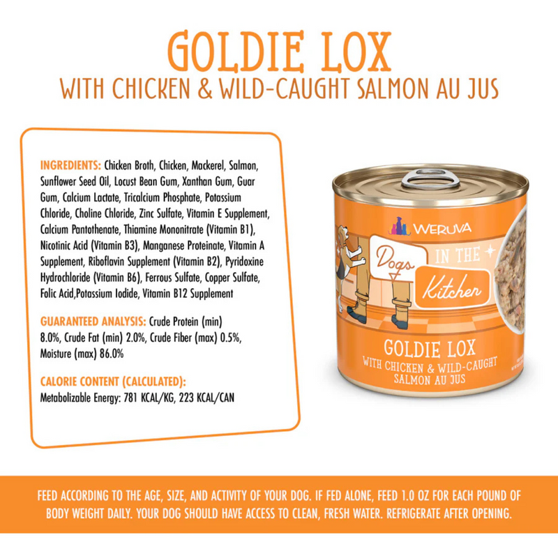 Canned Dog Food - Dogs in the Kitchen - Goldie Lox - Chicken & Wild Caught Salmon Au Jus