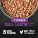 Canned Cat Food - CHUNKS & SHREDS - Chicken & Tuna Entrée - Kitten