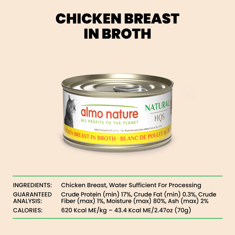 Canned Cat Treat - Natural HQS - Chicken Breast in Broth - Adult