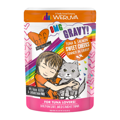 Pouche de chat - BFF OMG - joues sucrées - Thuna & Salmon Dîner en sauce - 3 oz