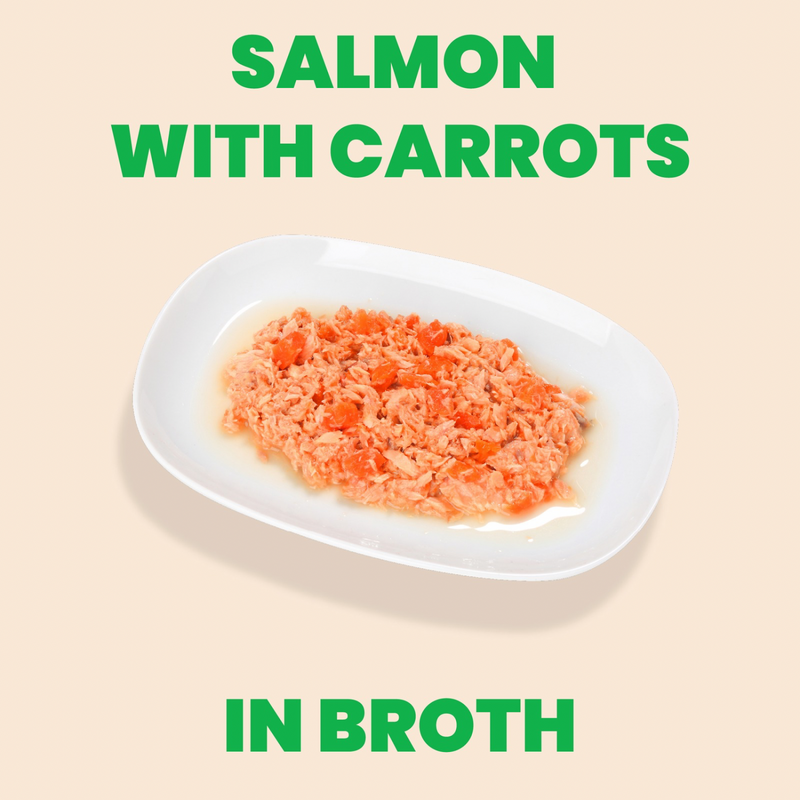 Canned Cat Treat - Natural HQS - Salmon with Carrots in Broth - Adult