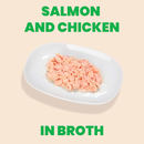 Canned Cat Treat - Natural HQS - Salmon & Chicken in Broth - Adult