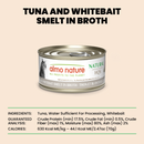 Canned Cat Treat - Natural HQS - Tuna & Whitebait Smelt in Broth - Adult