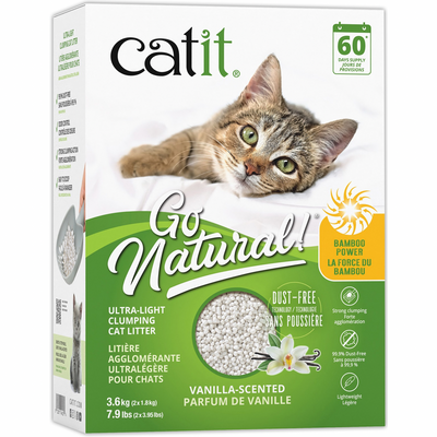 Go Natural Ultra-Light Clumping Cat Litter, Vanilla-Scented, 3.6 kg