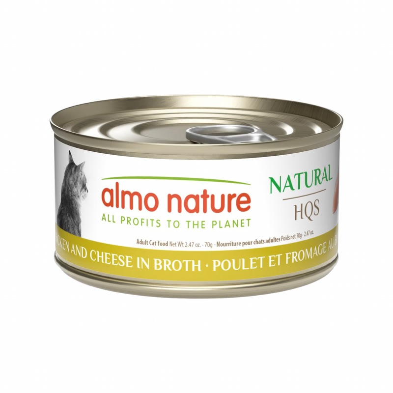 Canned Cat Treat - Natural HQS - Chicken & Cheese in Broth - Adult