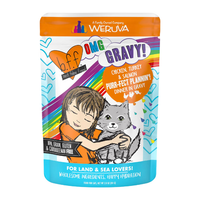 Wet Cat Food - BFF OMG Gravy!, Purr-Fect Plannin'! - Chicken, Turkey & Salmon Dinner in Gravy