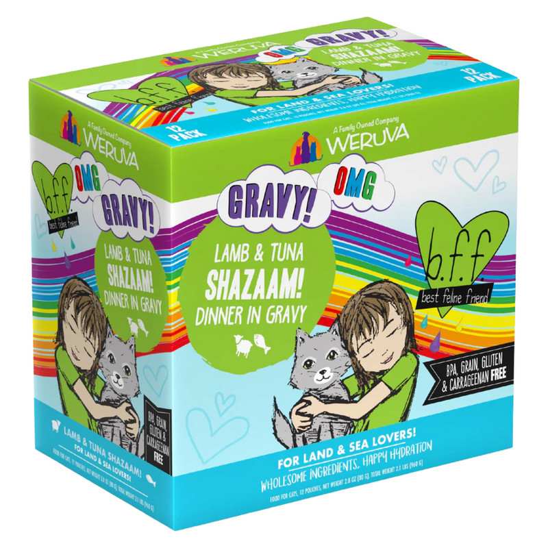猫主食餐包 - BFF OMG - Shazaam! - 肉汁羊肉金枪鱼饭 - 2.8盎司