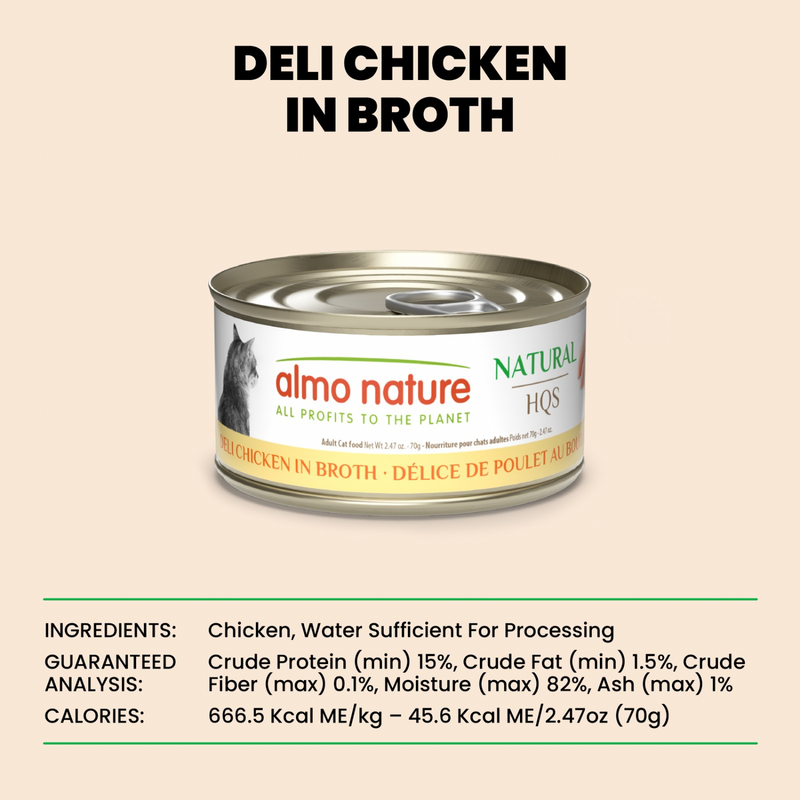 Canned Cat Treat - Natural HQS - Deli Chicken in Broth - Adult