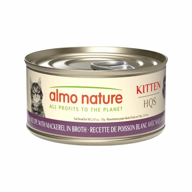 Canned Cat Treat - Natural HQS - Whitefish with Mackerel in Broth - Kitten