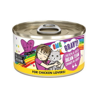 Nourriture pour chats en conserve - BFF OMG - Dream Team - Poulet et canard Dîner à la sauce