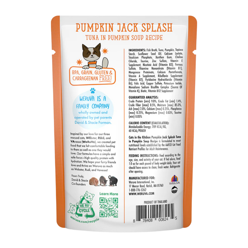 Pochette de chat - Chats dans la cuisine - Pumpkin Jack Splash - Thon dans la soupe à la citrouille - 3 oz