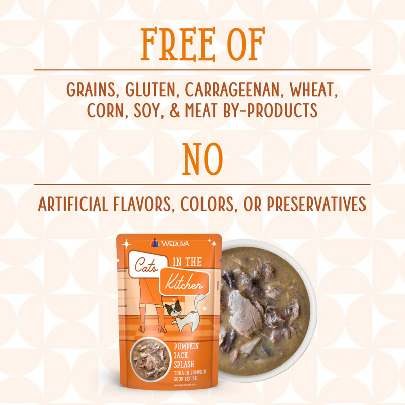 Pochette de chat - Chats dans la cuisine - Pumpkin Jack Splash - Thon dans la soupe à la citrouille - 3 oz