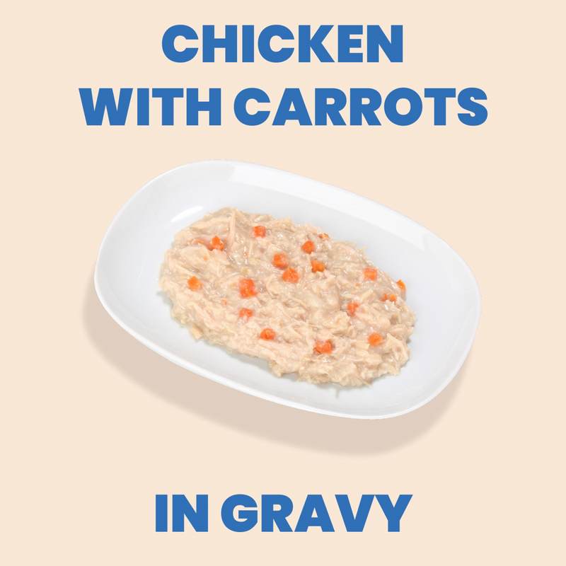 Canned Cat Food - Complete HQS - Chicken Recipe with Carrots in Gravy - Adult