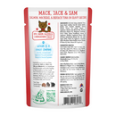 Chat Pouch - Chats dans la cuisine - Mack, Jack & Sam - Saumon, Maquereau et Skipjack Tuna à la sauce - 3 oz