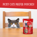 Chat Pouch - Chats dans la cuisine - Mack, Jack & Sam - Saumon, Maquereau et Skipjack Tuna à la sauce - 3 oz