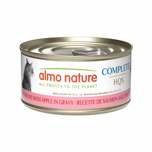 Canned Cat Food - Complete HQS - Salmon Recipe with Apple in Gravy - Adult