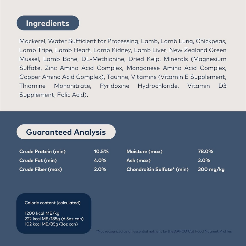 Canned Cat Food - Mackerel & Lamb Recipe