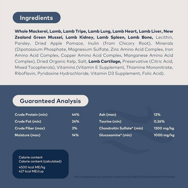 Air Dried Dog Food - Mackerel & Lamb Recipe