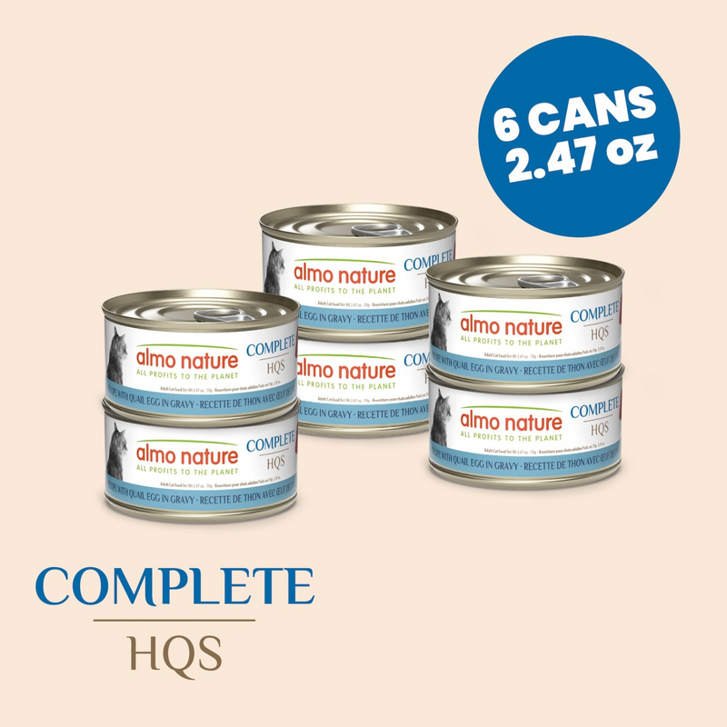 成年猫罐头 - HQS Complete - 肉汁金枪鱼鹌鹑蛋 - 70克