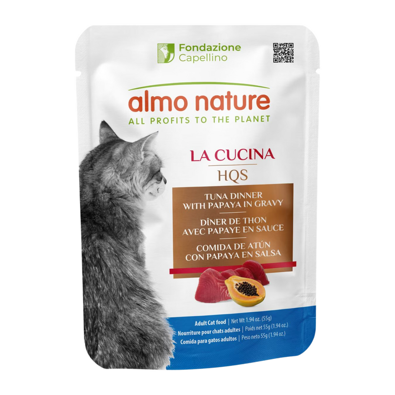 成年猫湿粮 - HQS La Cucina - 金枪鱼木瓜肉汁配方 - 55克妙鲜包